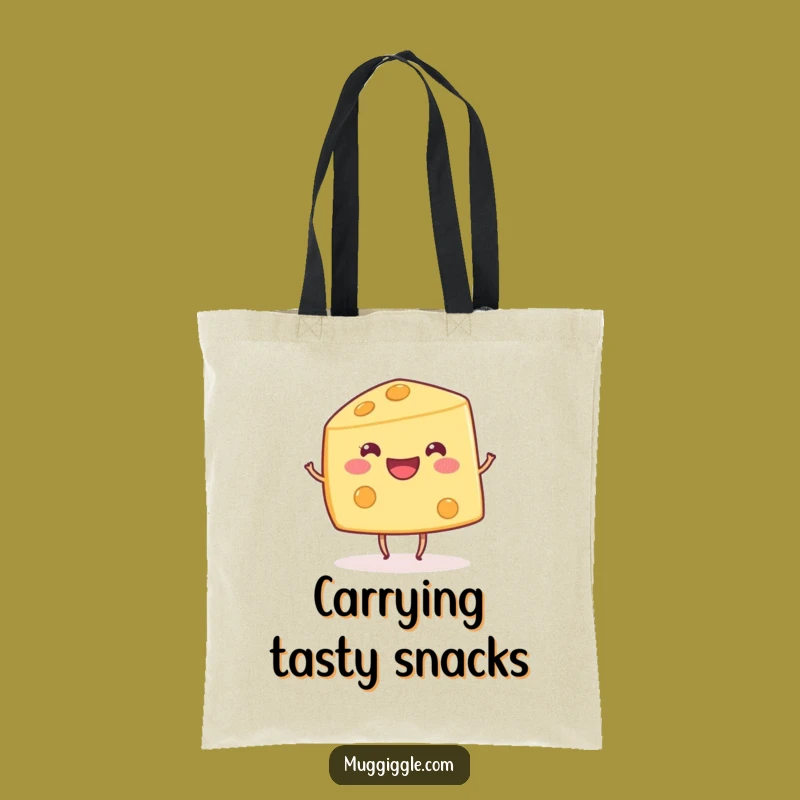 Funny Dancing Cheese Wedge Tote Bag: Carry Your Joyful Vibe