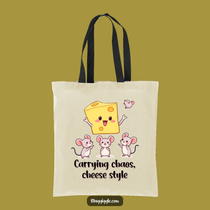 Funny Cheese Juggling Mice Tote Bag A Quirky Carryall Gift