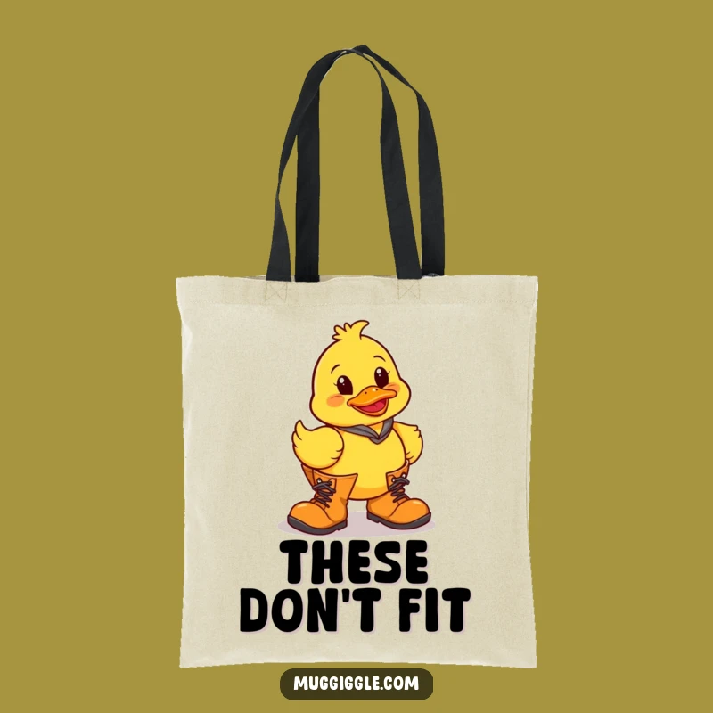 Funny Clumsy Duck Boots Tote Bag: Carry Your Laughs in Style