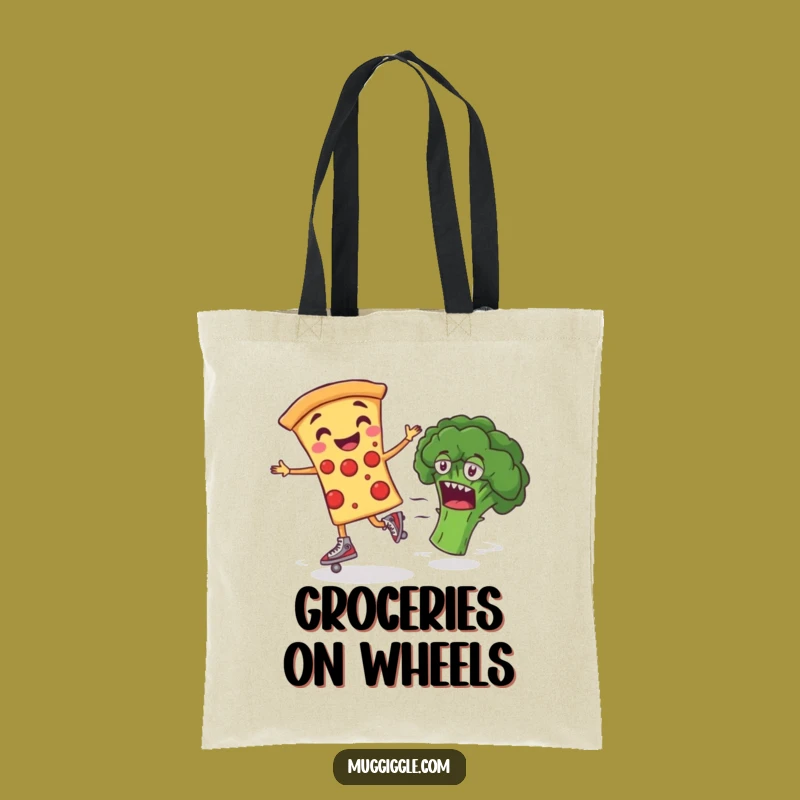 Funny Pizza Skater Tote Bag: Stylish and Hilarious Gift for Foodie Adventures