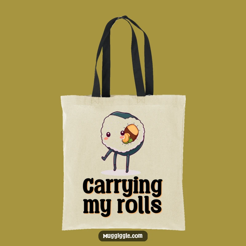 Funny Sushi Cartwheel Tote Bag: Carry Your Laughs in Style