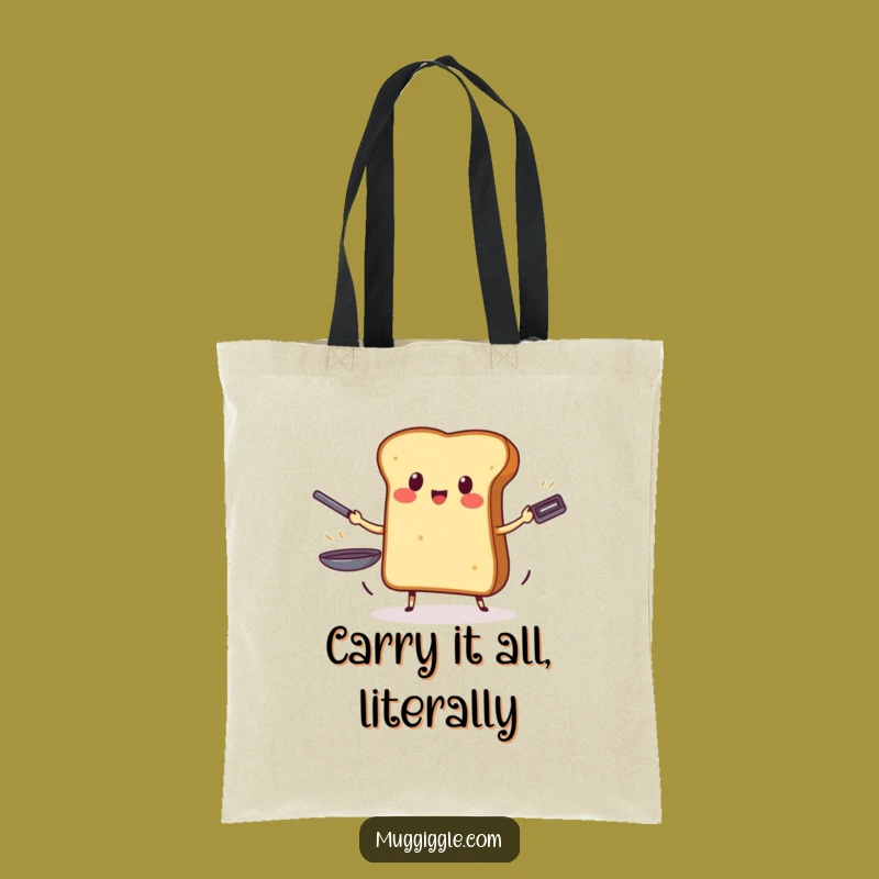 Funny Toast Juggling Pans Tote Bag: Carry Your Day with Humor!