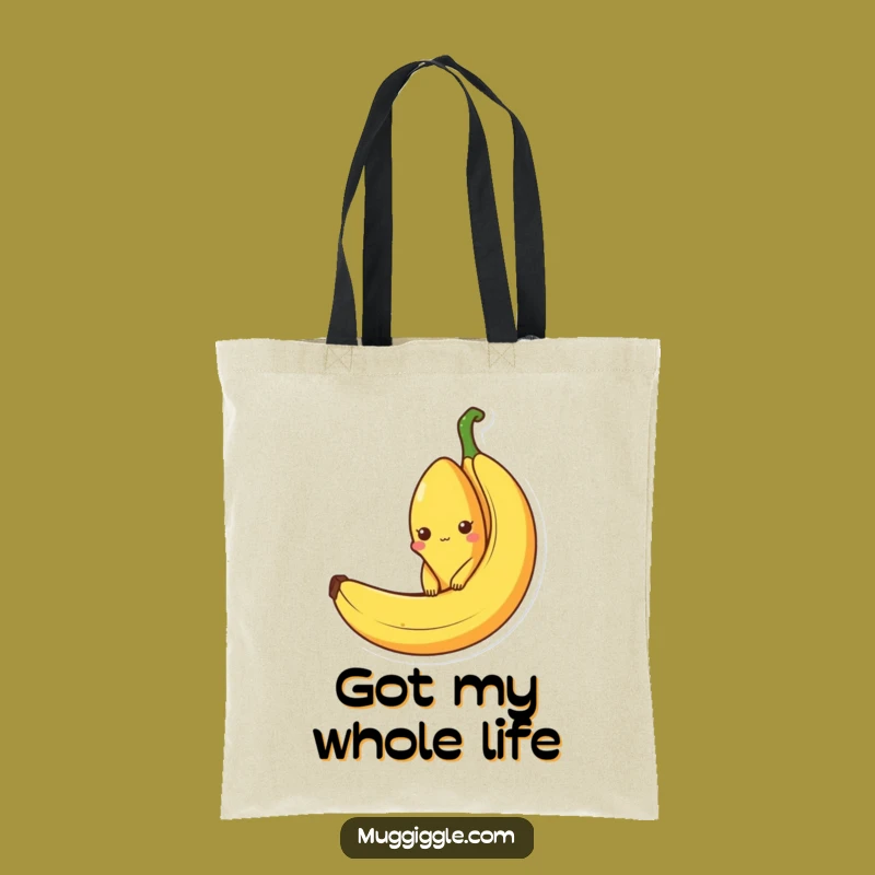 Funny Banana Peel Tote Bag: Curious Character - Chic Fruit Carryall Gift